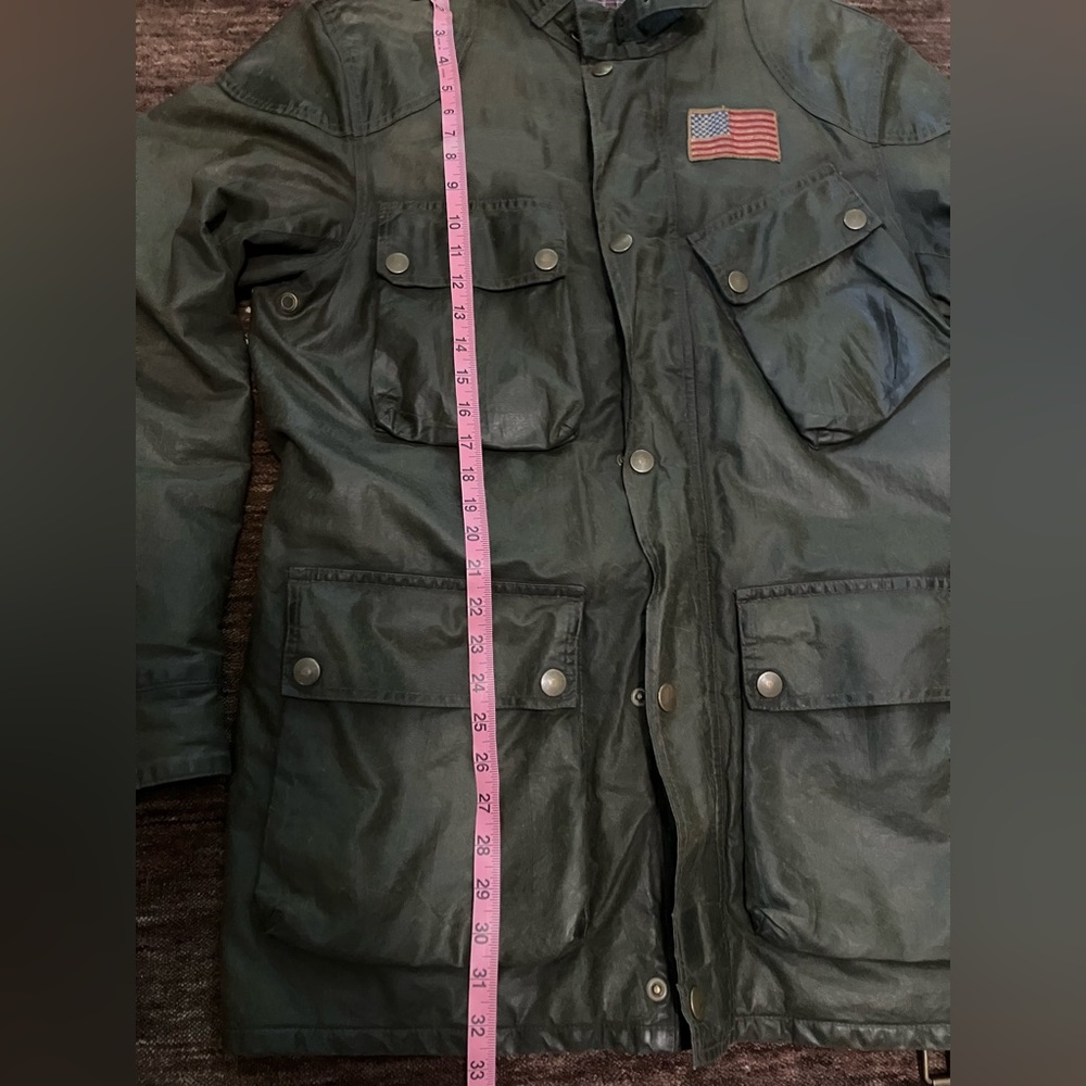 Men's Belstsff Green Waxed Jacket Sz M - Picture 8 of 9